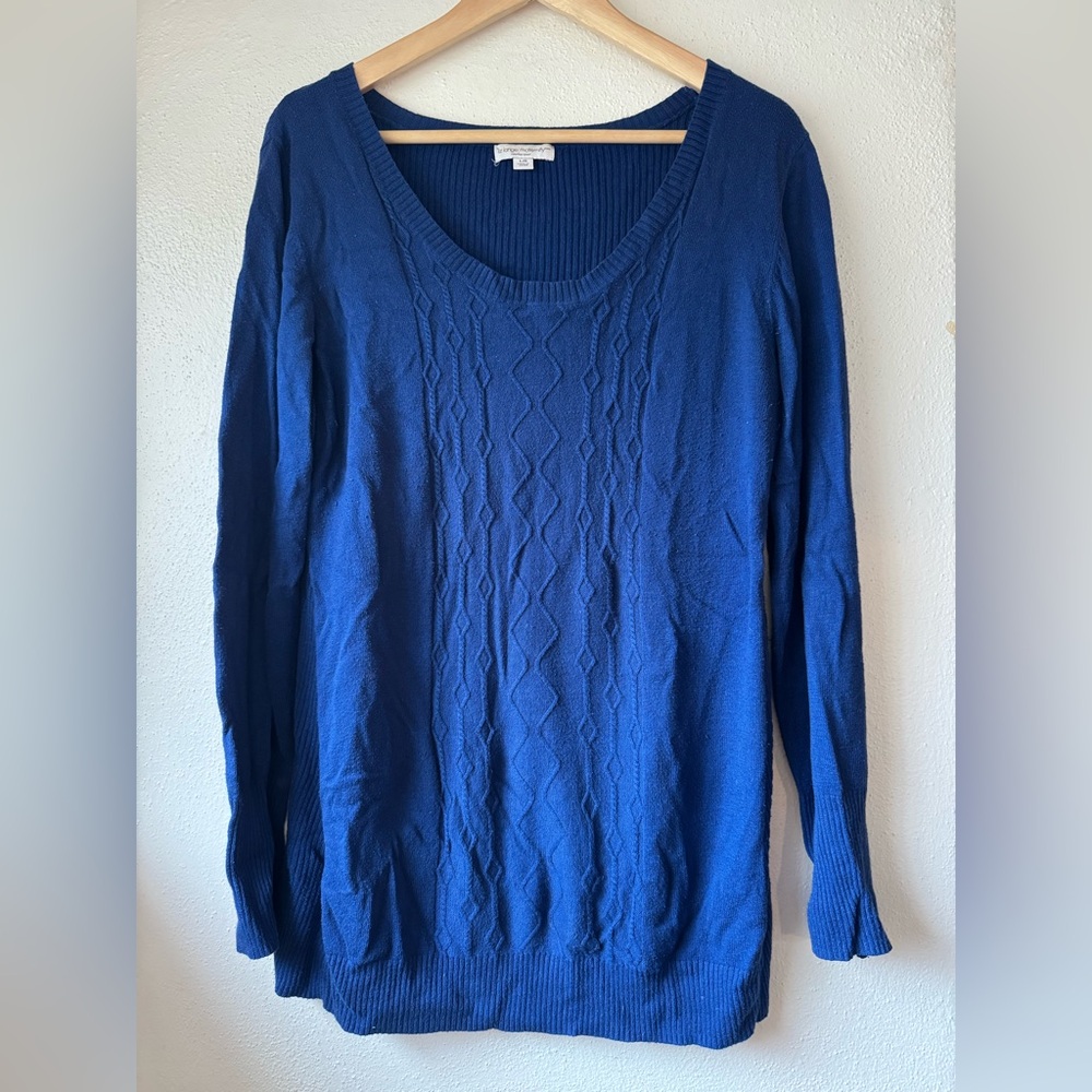 Liz Lange Royal Blue Maternity Sweater – Soft, Comfy, Bump-Friendly Fit
